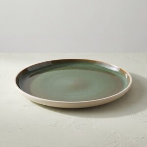 Green-Glaze Round Platter, 45 cm