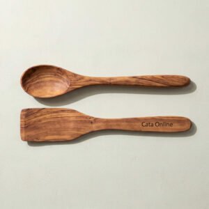Olive-Wood Spoon and Spatula Pair